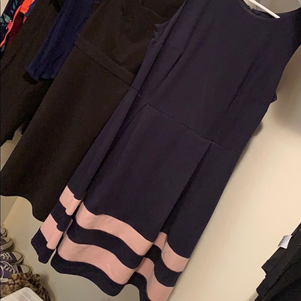 Blue Dress with Mauve Stripes